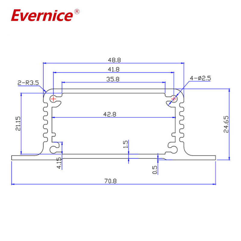 71*25mm-L Aluminum Enclosure Profile Shell Instrument Alloy Shell PCB Circuit Board Box Electronic Components Case