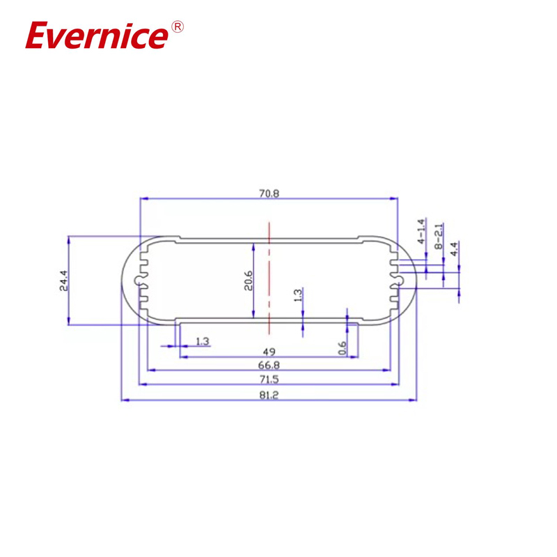 81*24mm-L aluminum electronic box for instrumentation
