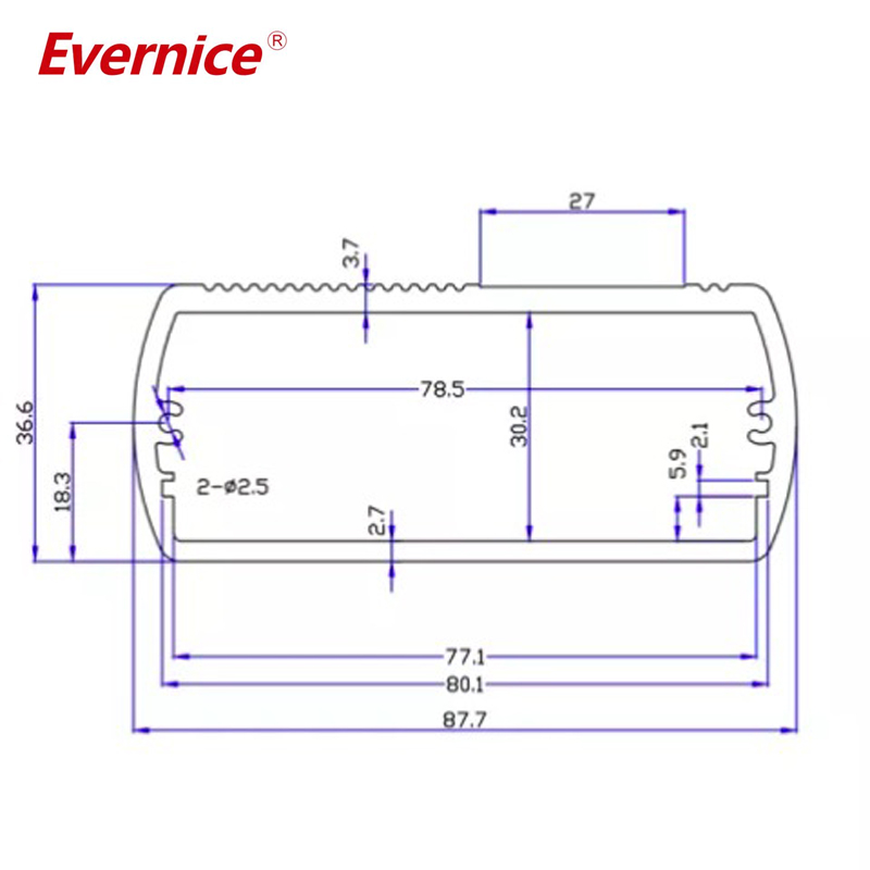 87*36mm-L Custom Extruded Electric Enclosure Box Electronic Instrument aluminum enclosures