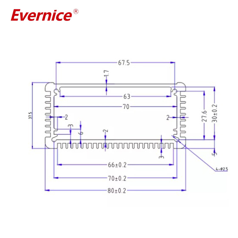 80*37.5mm-L Extruded Aluminum Inverter Case PCB Project Electrical Battery Box Aluminum Electronic Enclosure