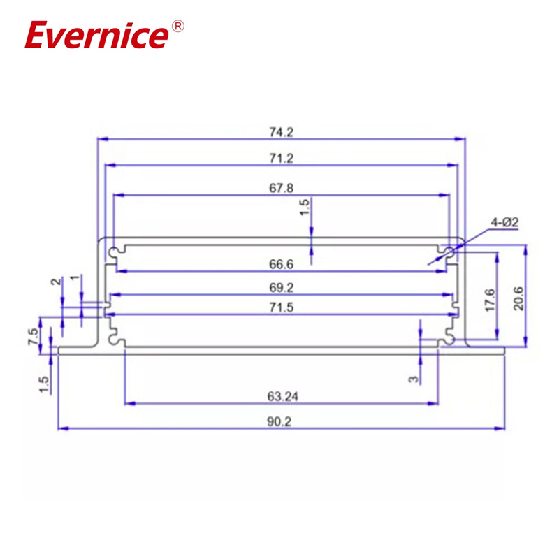 90*24mm-L High Quality Custom Extruded Aluminum Enclosure Electronics Box