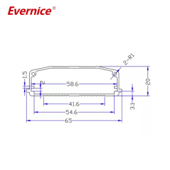 65*20mm-L manufacturer CNC Machining Anodized Aluminum Enclosure box electronics instrument enclosures PCB enclosure Junction Box