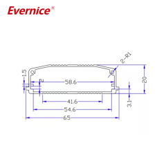 65*20mm-L Diy hifi amplifier aluminum enclosure aluminum project boxDiy hifi amplifier aluminum enclosure aluminum project box