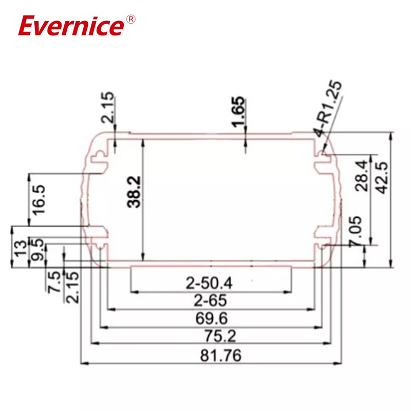 82*42.5mm-L CNC machining making customized precision aluminum enclosure