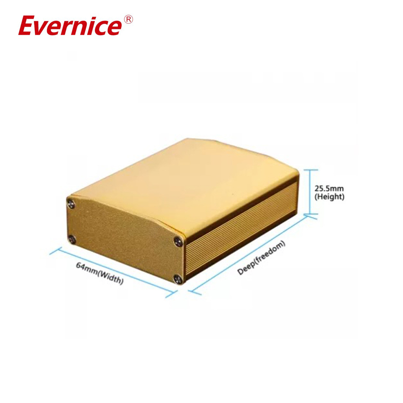 64*25.5mm-L Freemm Extruded Aluminum Electronic Enclosure Aluminum Extrusion Enclosure PCB Housing Box