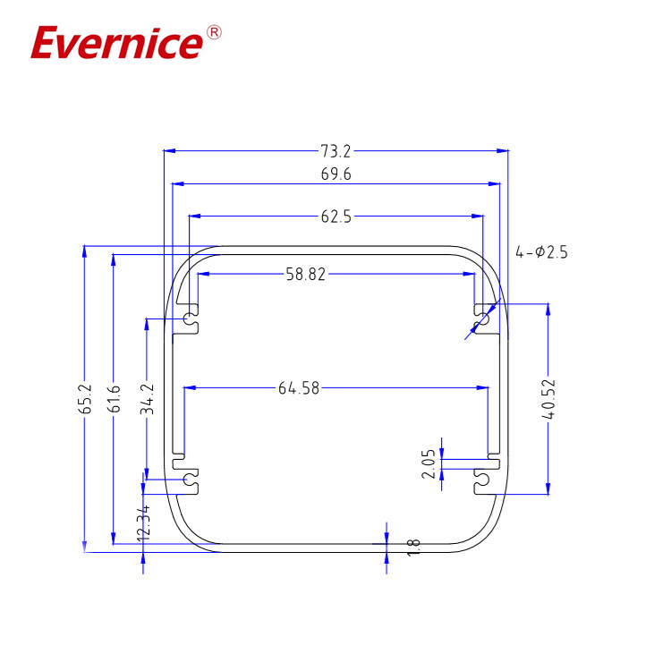 73*65mm-L aluminum electronic box for industrial automation