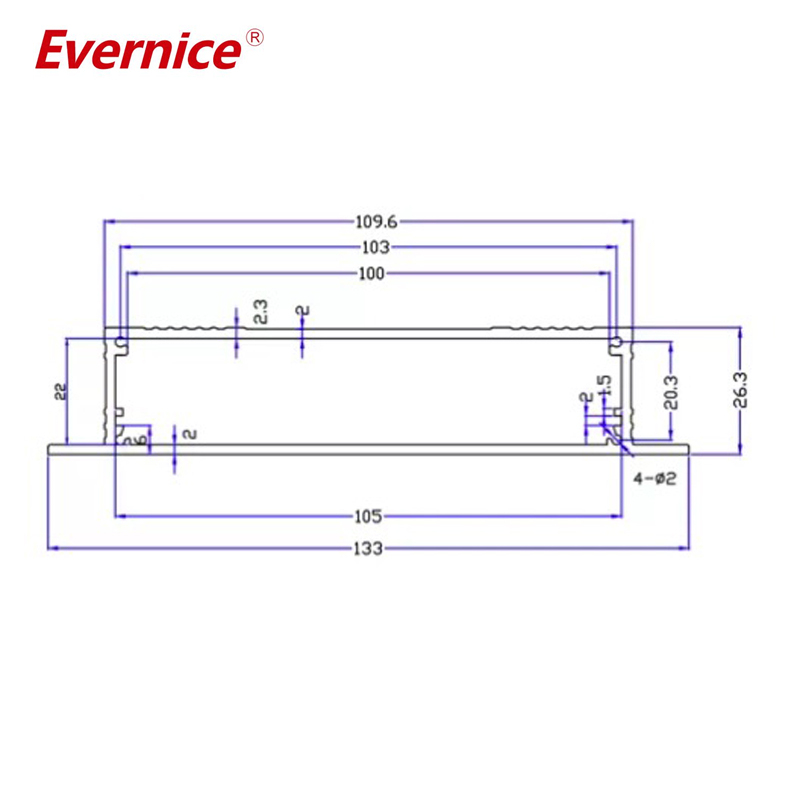 133*26mm-L Customized Cnc Anodized Aluminum Case Box Extruded Profile Electronic Device Enclosure