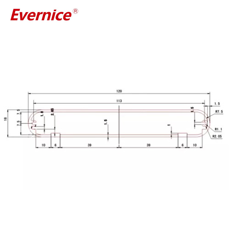 120*18mm-L Custom Small Extruded Aluminium Enclosure Custom Aluminum Extrusion Box