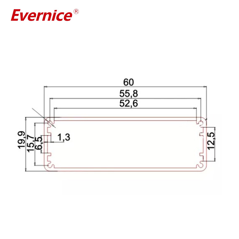 60*20mm-L New DIY Extruded Electronic Project Aluminum Enclosure Case