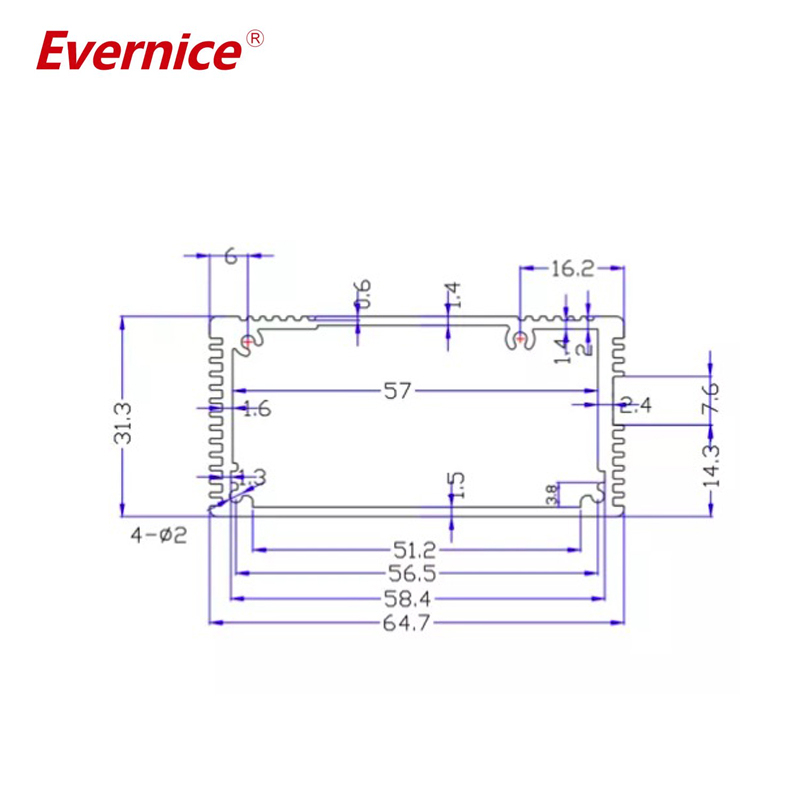 65*31mm-L manufacturer CNC Machining Anodized Aluminum Enclosure box electronics instrument enclosures PCB enclosure Junction Box