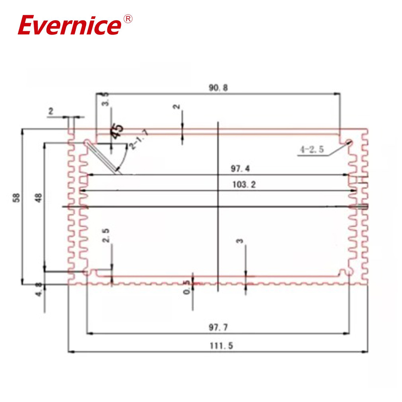 111*58mm-L aluminum enclosure electronics enclosure box for telecom device