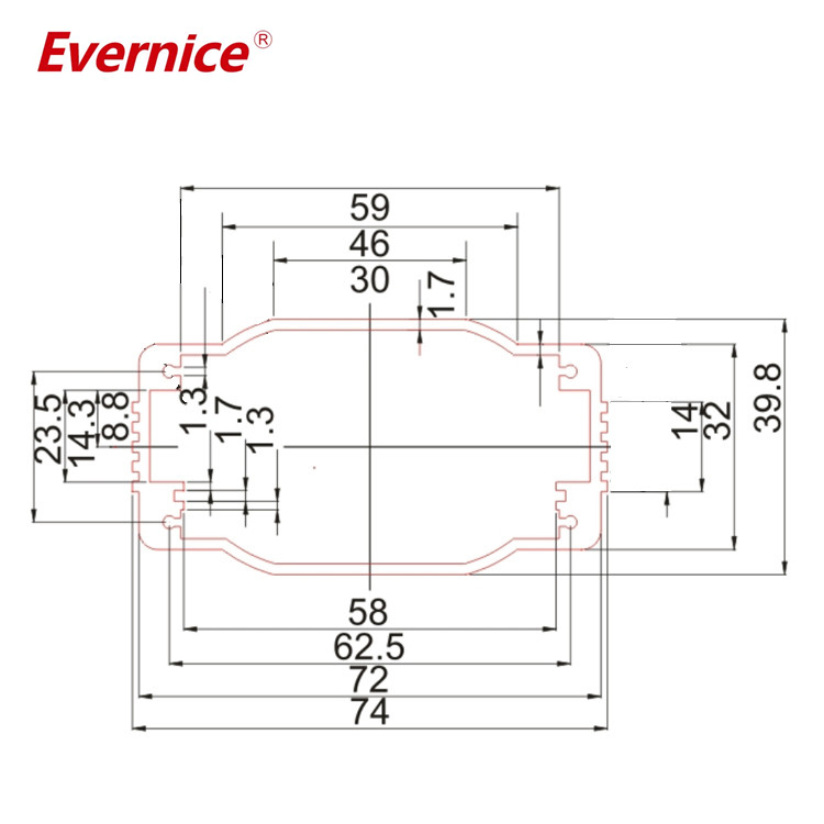 74*40mm-L aluminum electronic box for industrial automation