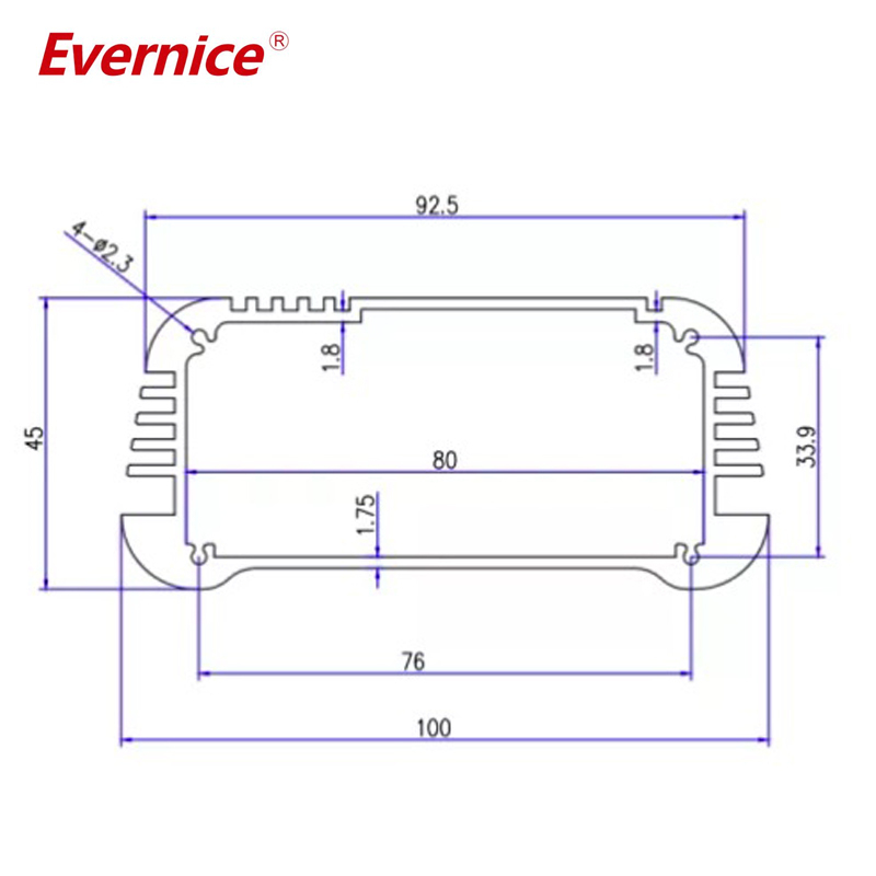 100*45.5mm-L Diy Aluminium Electronic Housing Aluminum Box Chassis Pcb Enclosure Electrical Extruded Aluminum Housing