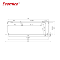 250*73.5*mm-L Aluminum Custom Anodized Housing Extruded Enclosure PCB Box for Security and Protection