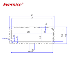52*19mm-L Anodized Aluminum Extrusion Box Enclosure Case For Electronic Projects Power Supply Units Amplifiers