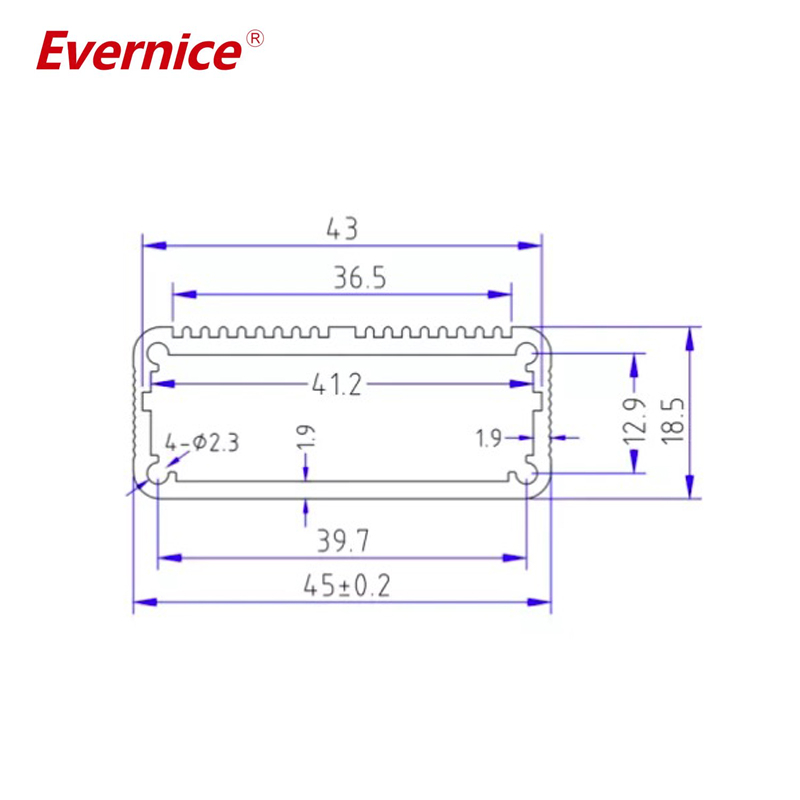 45*19mm-L Powder Coating Aluminium Extruded Cabinet