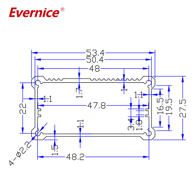 53.4*27.5mm-L DIY Housing Instrument Case Aluminum Project Junction Box