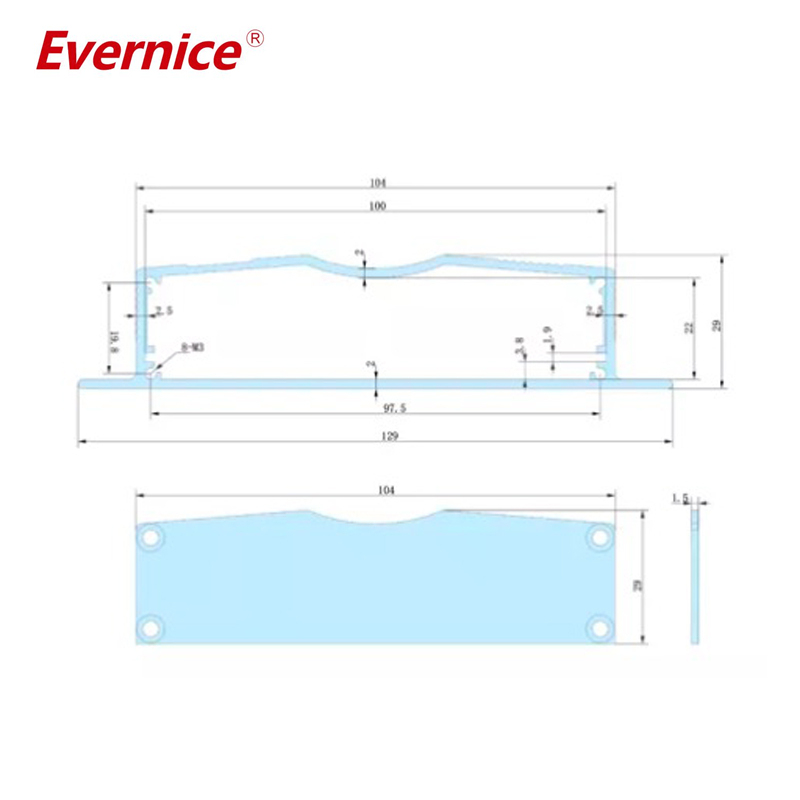 129*29*Lmm aluminum project box enclosure casing electronic circuit board box