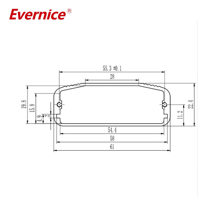 61*22.4-Lmm custom extruded aluminum enclosures for electronics box PCB housing