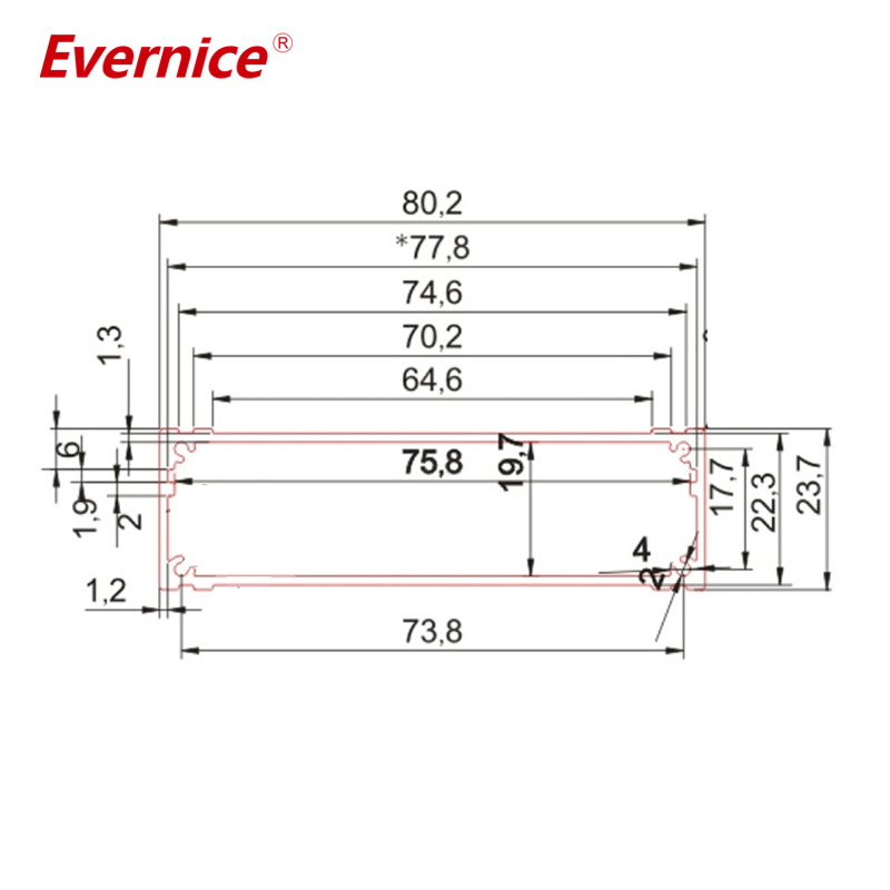 80*24mm-L Custom Instrument Aluminium Electrical Box