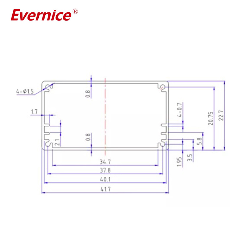 42*23mm-L China Custom Small Pcb Aluminum Enclosure