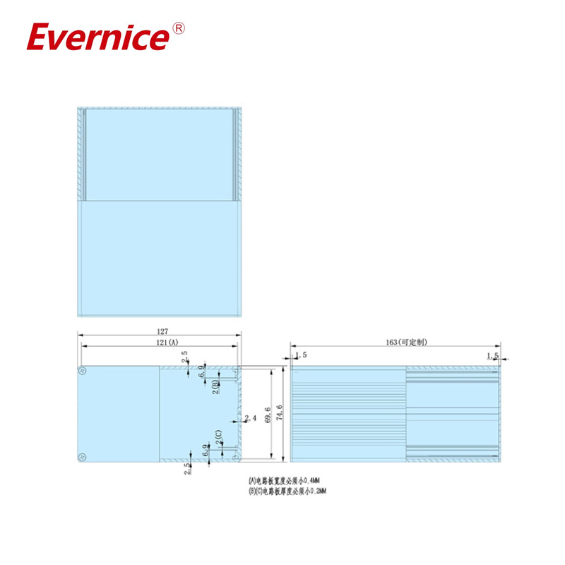 127*75mm-L Aluminium Circuit Board Enclosure Box Aluminium Enclosure Box