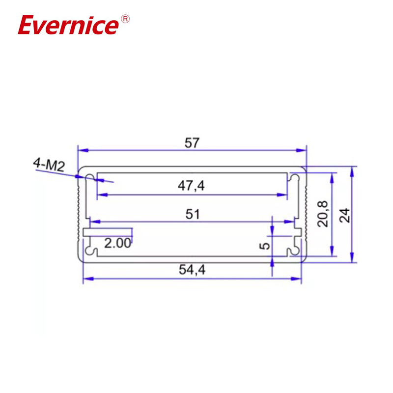 57*24mm-L aluminum enclosure electronic enclosure for industrial automation