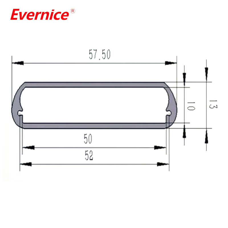 57.3*13mm-L Aluminum Extrusion Case Custom Electronic Box Aluminum Extruded Pcb Enclosure