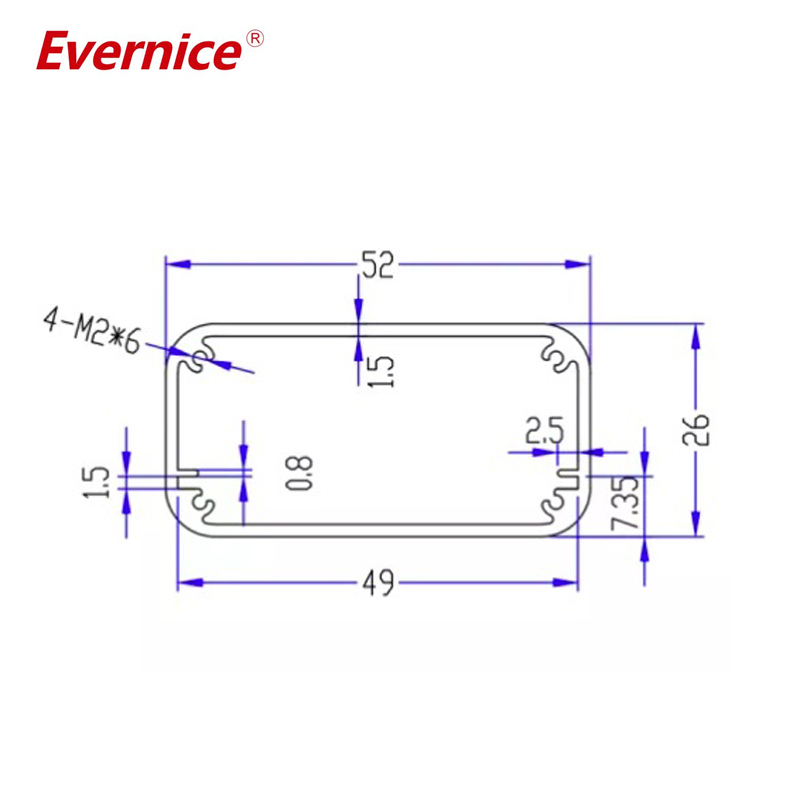 56*22mm-L China Aluminum Extrusion Case Custom Electronic Box Aluminum Extruded Pcb Enclosure