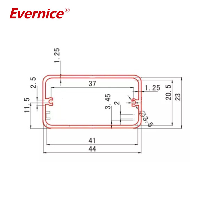 44*23mm-L Custom Extruded Electric Enclosure Box Electronic Instrument Aluminum Enclosures