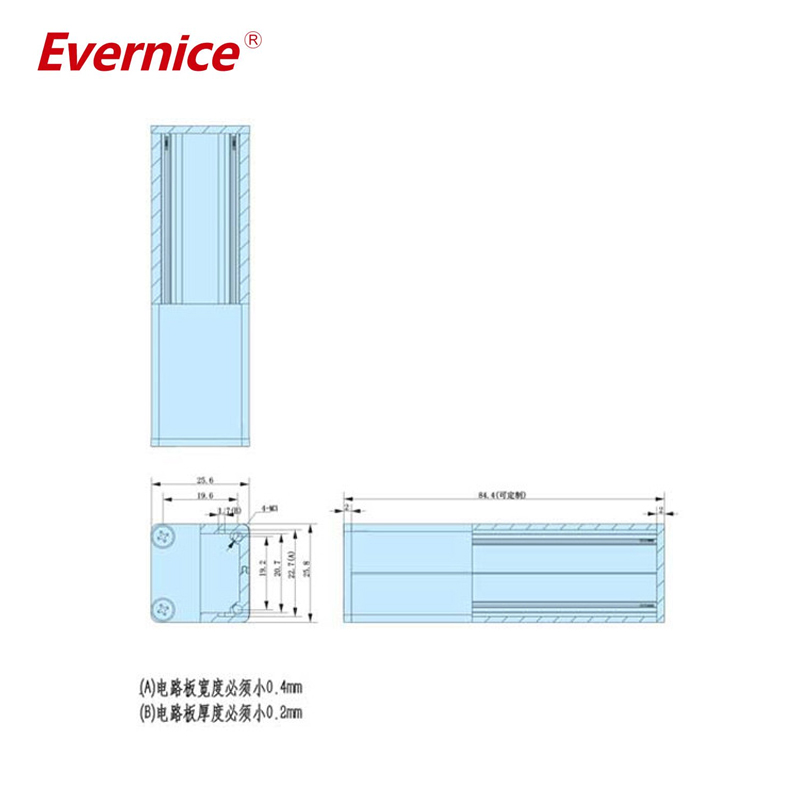 25*25mm-L small diy electrical enclosure boxes anodized aluminum project box