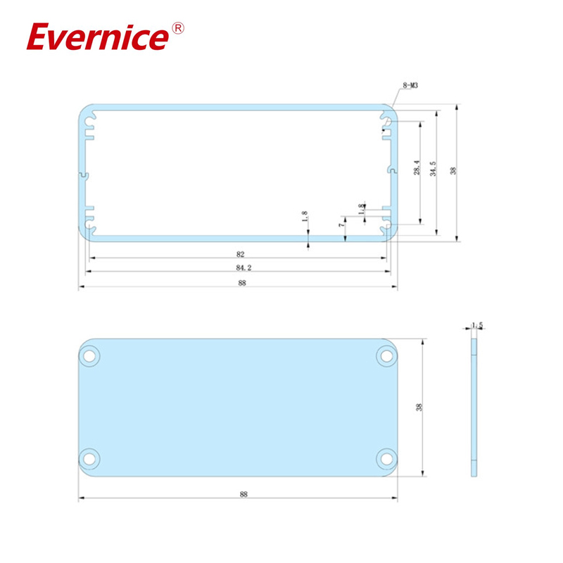 88*38mm-L Customize Pcb Aluminum Enclosure Project Box