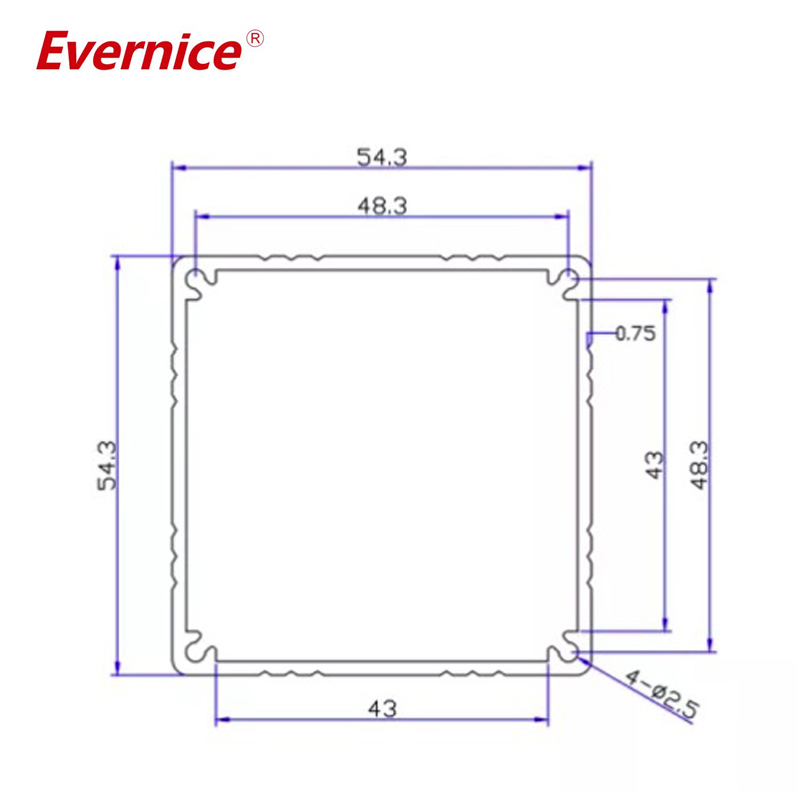 54*54mm-L Black Powder Coating Aluminium Extruded Cabinet