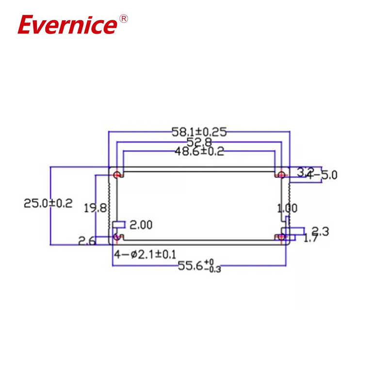 58*25mm-L aluminum enclosure electronic enclosure for industrial automation