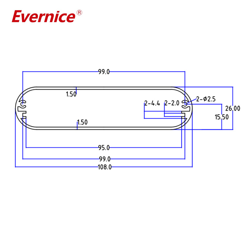 108*26mm-L Complete specification customized extrusion aluminum profile electronics device housing for project and industry