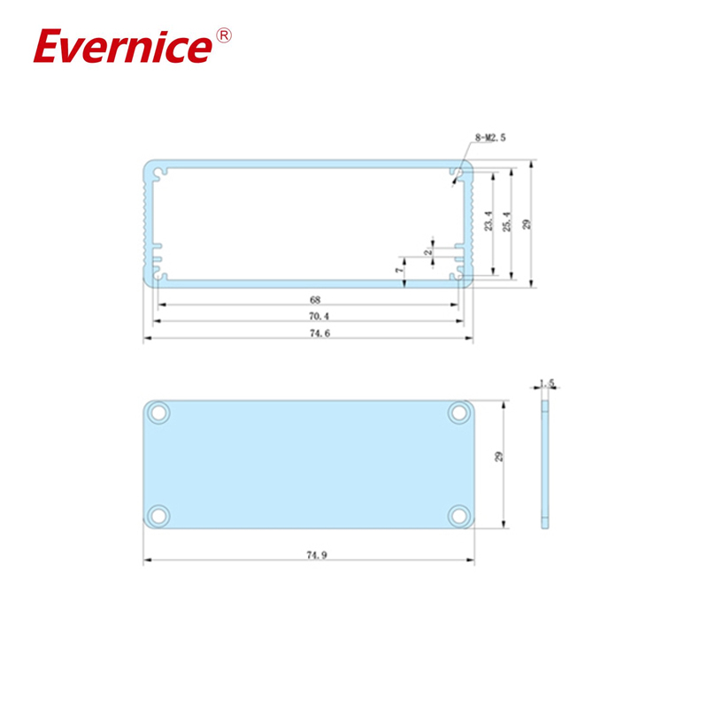 74*29mm-L rack mount electronic enclosures aluminum electrical box transformer enclosure