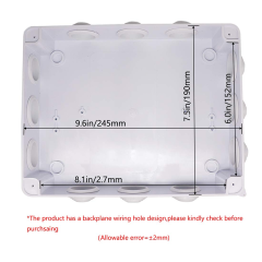 Waterproof ABS Plastic IP65 Junction Box Universal electronics enclosure electrical enclosure 255*200*80mm