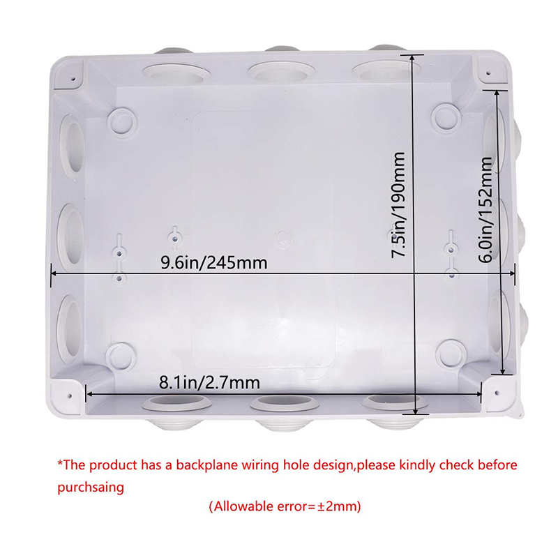 Waterproof ABS Plastic IP65 Junction Box Universal electronics enclosure electrical enclosure 255*200*80mm