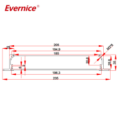 235*35*155mm Anodized Aluminum Enclosure Metal Electronics Instrument Enclosures Project Box Junction Box