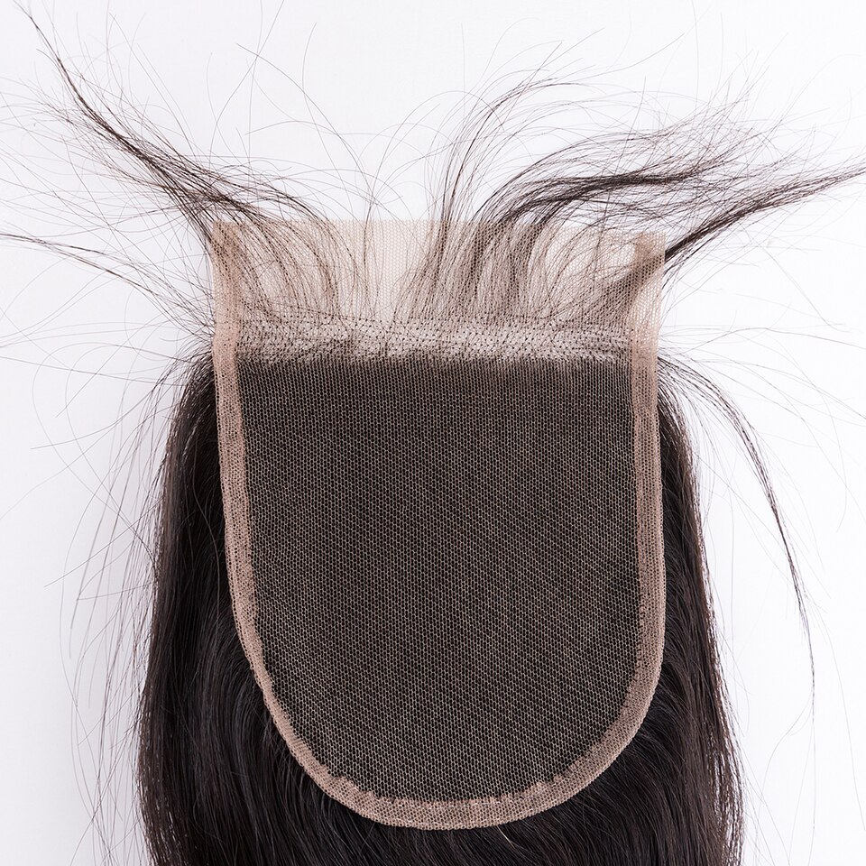 Mocha Hair 4"X 4" Lace Closure Brazilian Virgin Straight Hair  Free Part  8inch-18inch