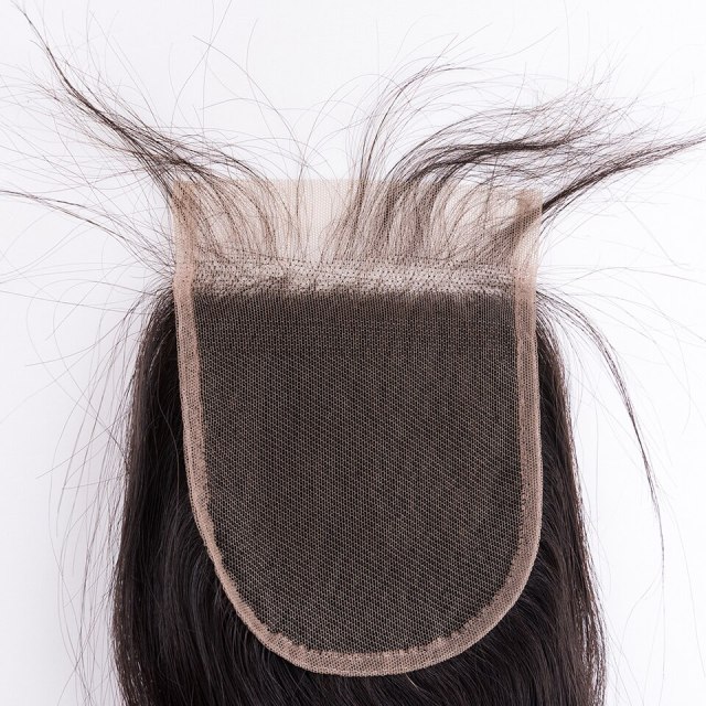 Mocha Hair 4"X 4" Lace Closure Brazilian Virgin Straight Hair  Free Part  8inch-18inch