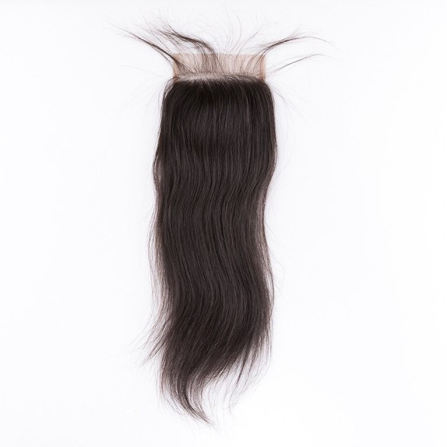 Mocha Hair 4"X 4" Lace Closure Brazilian Virgin Straight Hair  Free Part  8inch-18inch