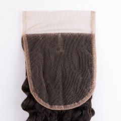 Mocha Hair Deep Wave  Lace Closure 4"X 4" Brazilian Virgin Hair Free Part 10inch-18inch