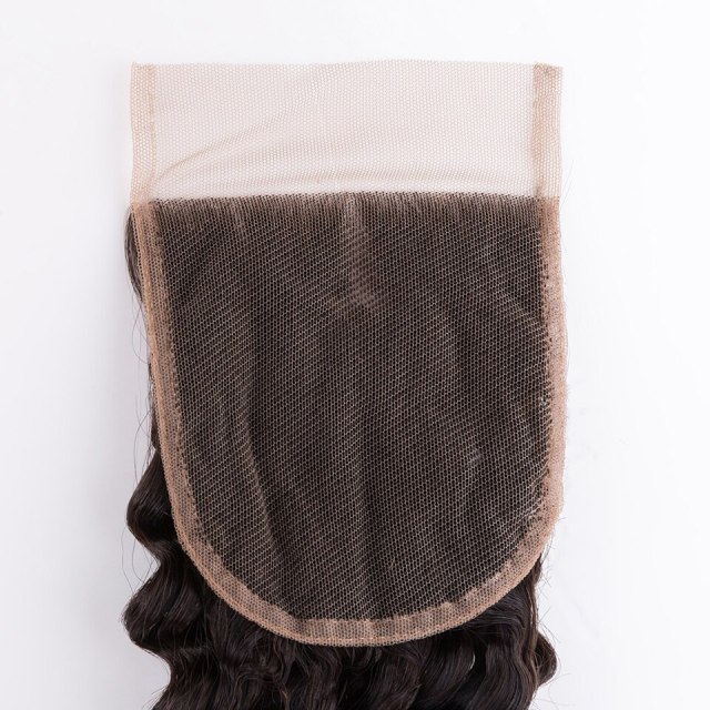 Mocha Hair Deep Wave  Lace Closure 4"X 4" Brazilian Virgin Hair Free Part 10inch-18inch