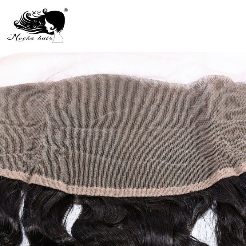Mocha Hair 13*4 Lace Frontal Closure Loose Wave  Brazilian Virgin Hair Bleached Knot 100% Human Hair Natural color