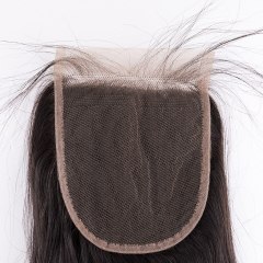 Mocha Hair Lace Closure 4"X 4" Free Part  100%  Human Hair  Brazilian Virgin Hair Loose  Wave