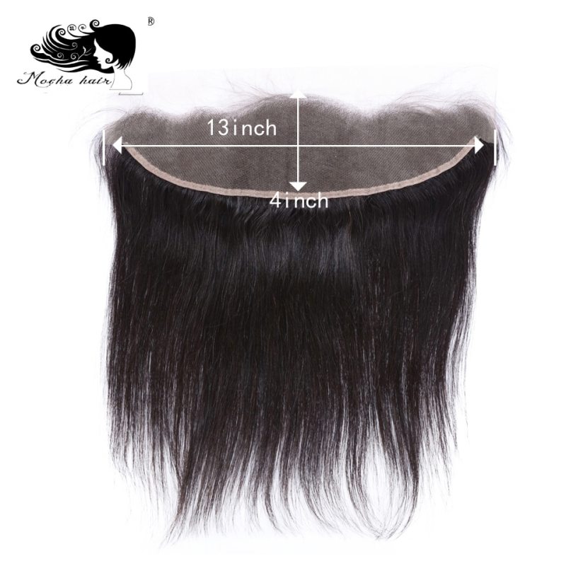 Mocha Hair 13*4 Lace Frontal Closure  Brazilian Virgin Straight Hair Bleached Knot 100% Human Hair