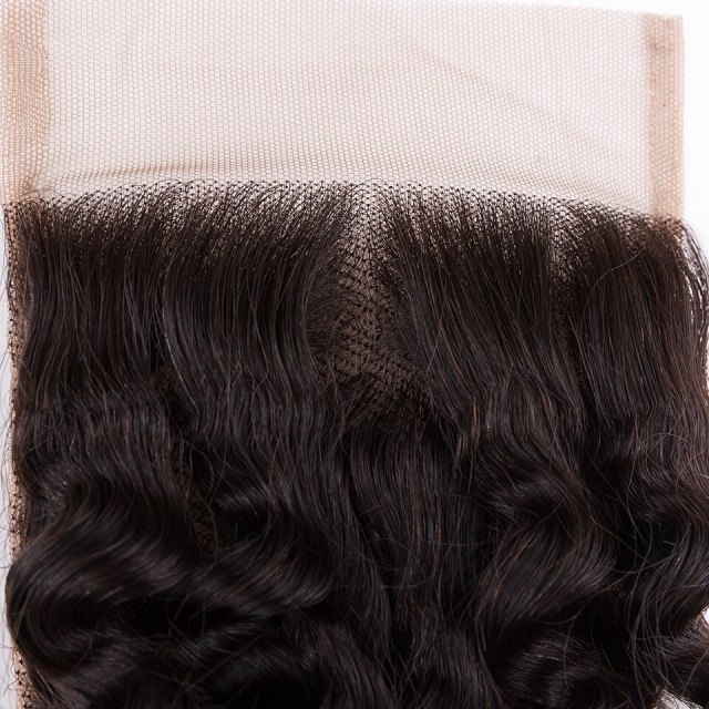 Mocha Hair Lace Closure 4"X 4" Free Part  100%  Human Hair  Brazilian Virgin Hair Loose  Wave