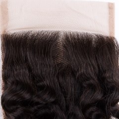 Mocha Hair Deep Wave  Lace Closure 4"X 4" Brazilian Virgin Hair Free Part 10inch-18inch