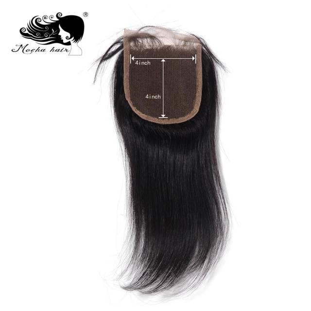 MOCHA Hair 10A Peruvian Straight Hair Extension 3 Bundles with 4X4 or 13x4 Lace Closure Virgin  Human Hair Weave Bundles